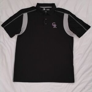 MLB Colorado Rockies Black Polo With Logo